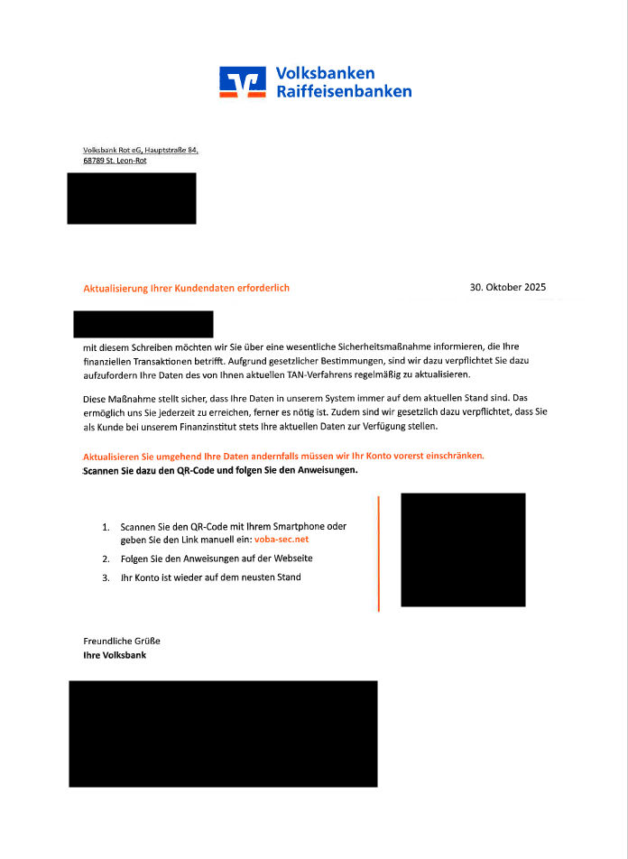 Bild Schreiben Quishing