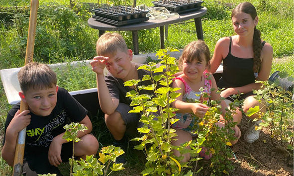 Vier Auszubildende vor einer Metaplanwand