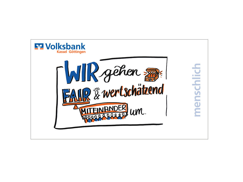 Wir gehen fair und wertschätzend miteinander um Schriftzug