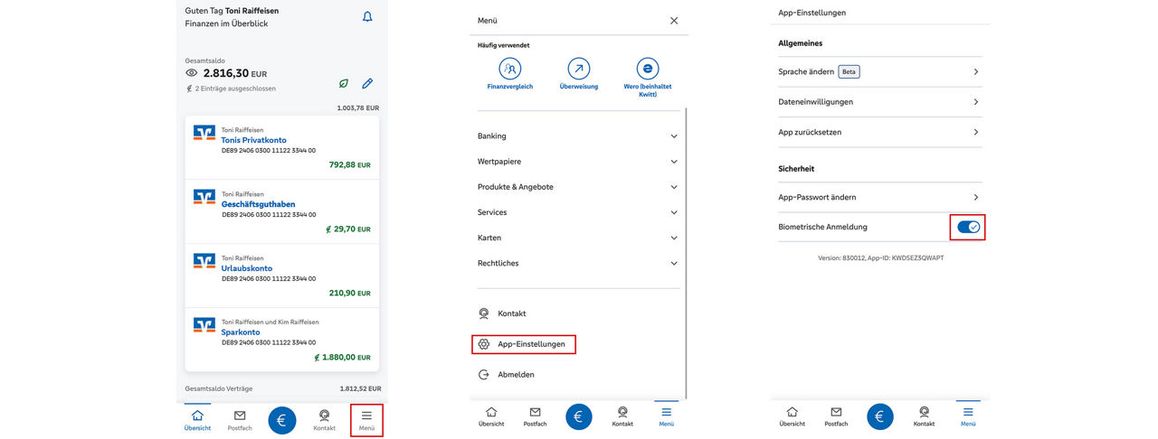 Biometrische Anmeldung