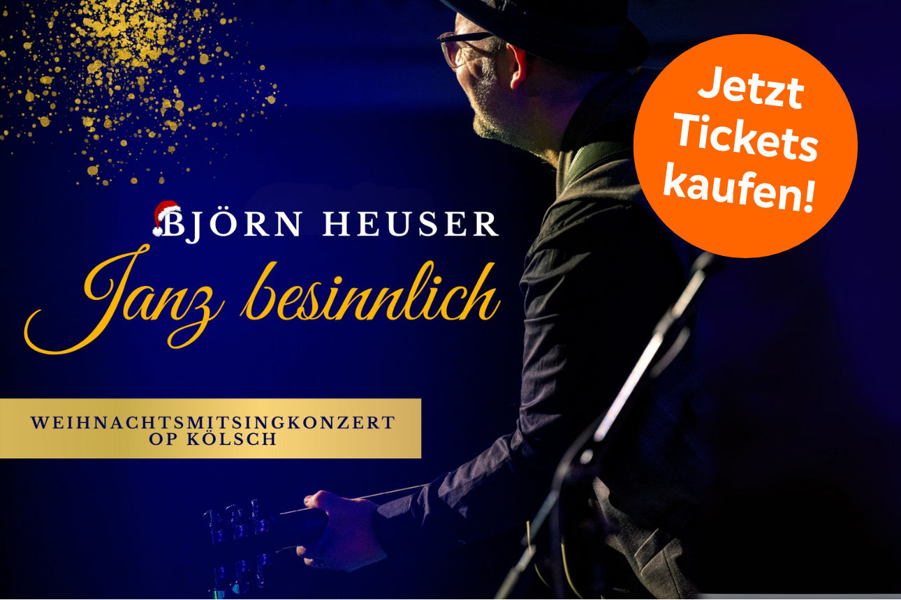Foto Mann mit Gitarre - Björn Heuser - Janz besinnlich - Weihnachtsmitsingkonzert op kölsch - Jetzt Tickets kaufen!