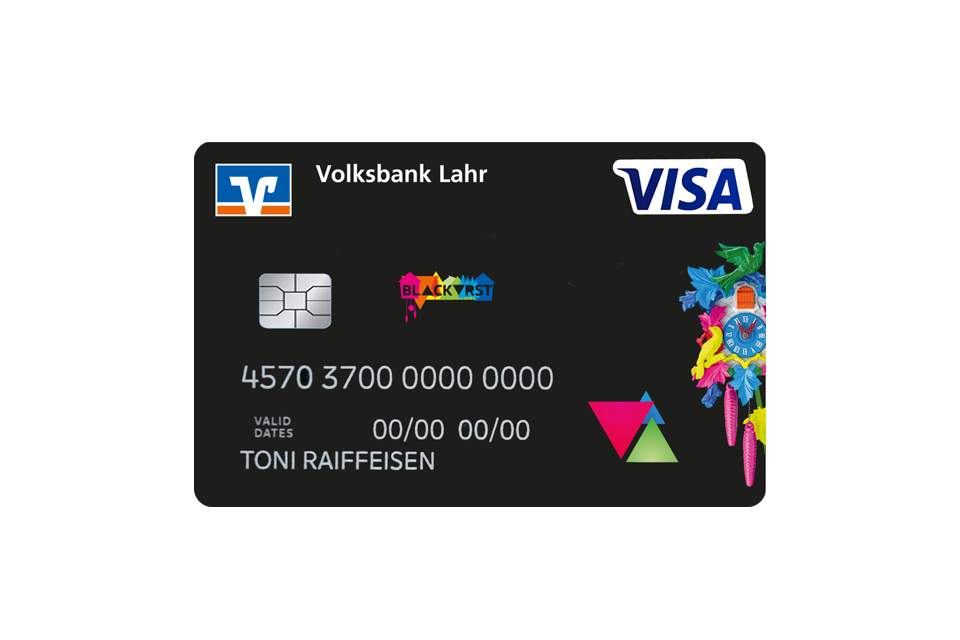 Kreditkartenabbildung BlackVRst als Visa Card
