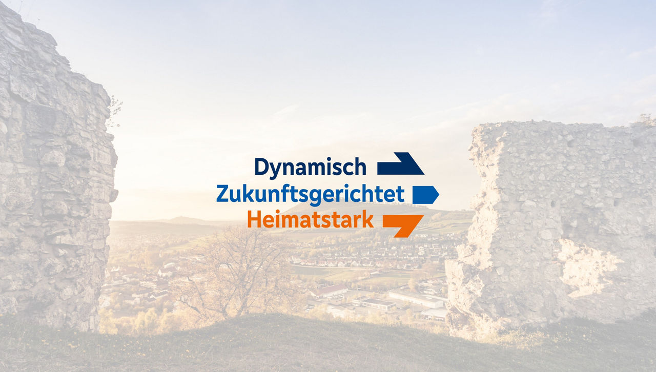 Landschaftsbilder mit der Aufschrift Dynamisch, Zukunftsgerichtet und Heimatstark
