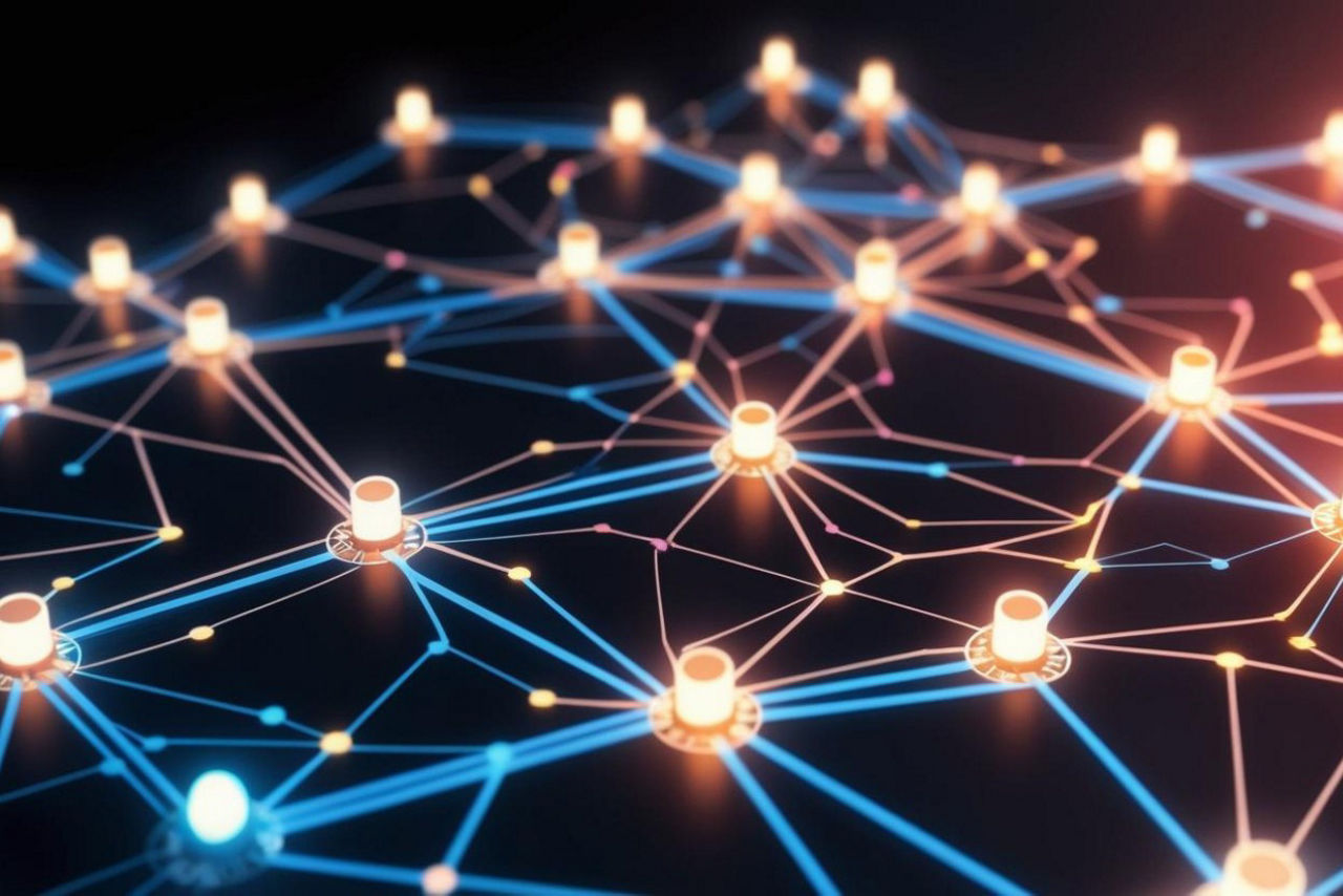 Blockchain-Netz (generiert durch künstliche Intelligenz)