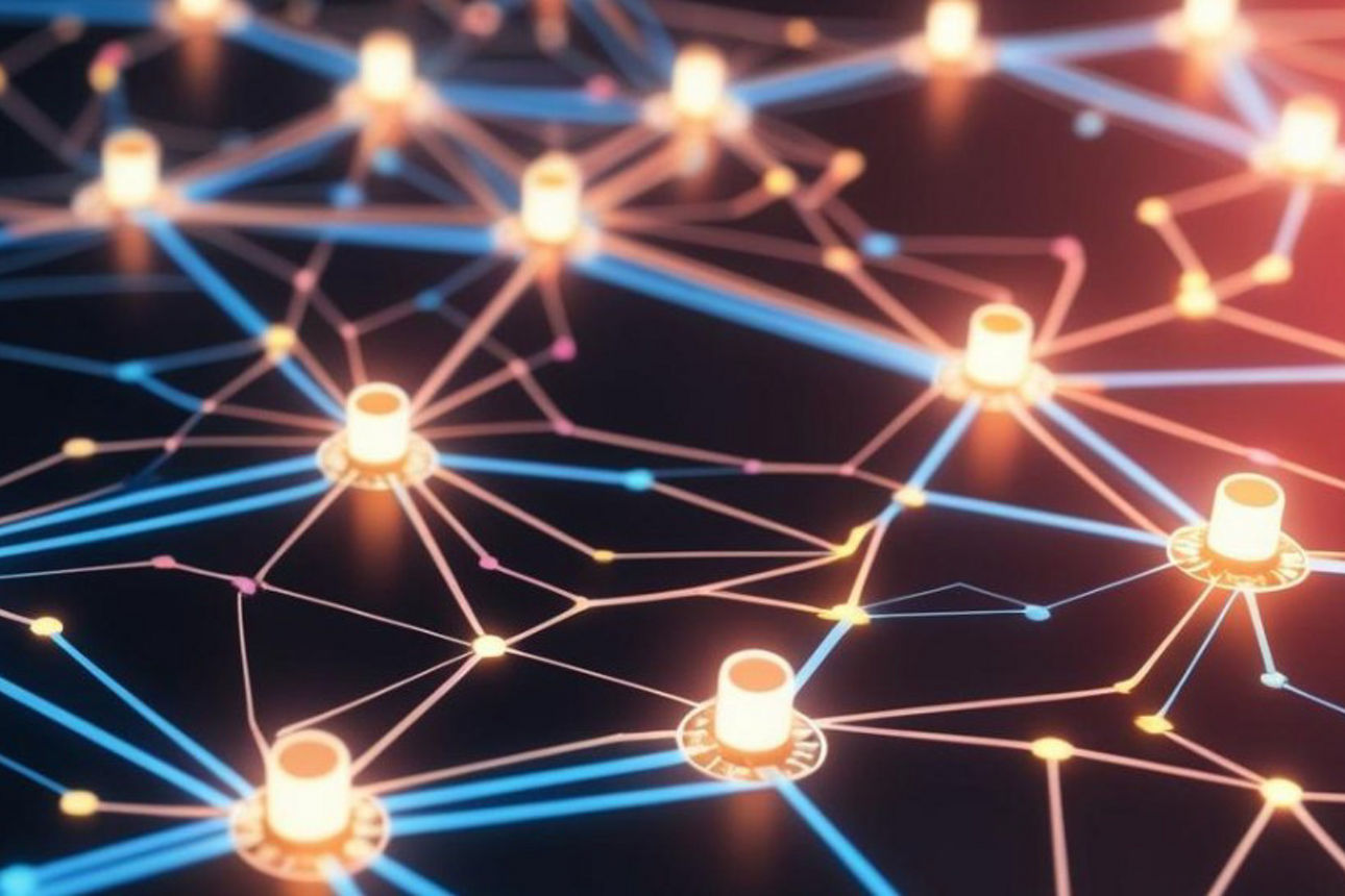 Blockchain-Netz (generiert durch künstliche Intelligenz)