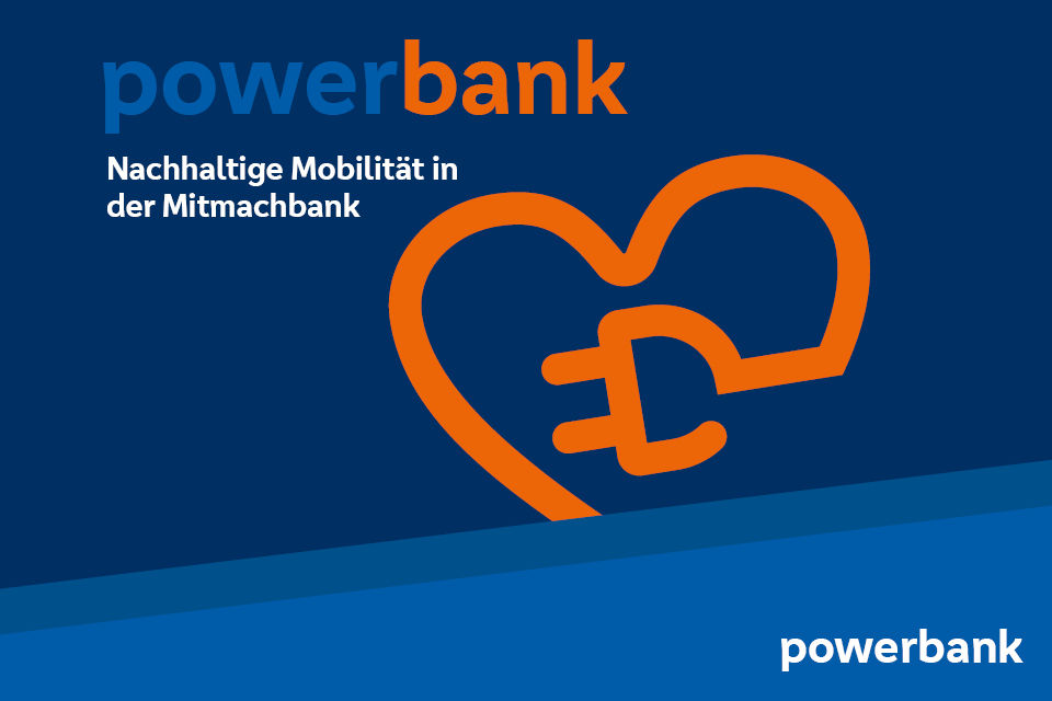 powerbank - orangene Herzform mit einem Stecker