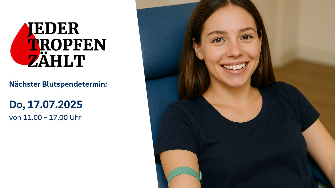 Eine junge Frau liegt auf einer Liege und lässt sich Blut abnehmen