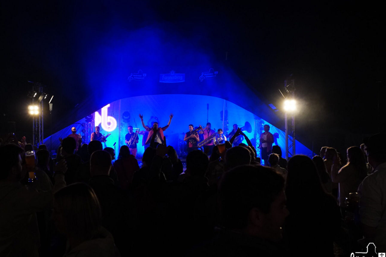 Liveband beim Bezirksmusikfests 2025 in Grüningen