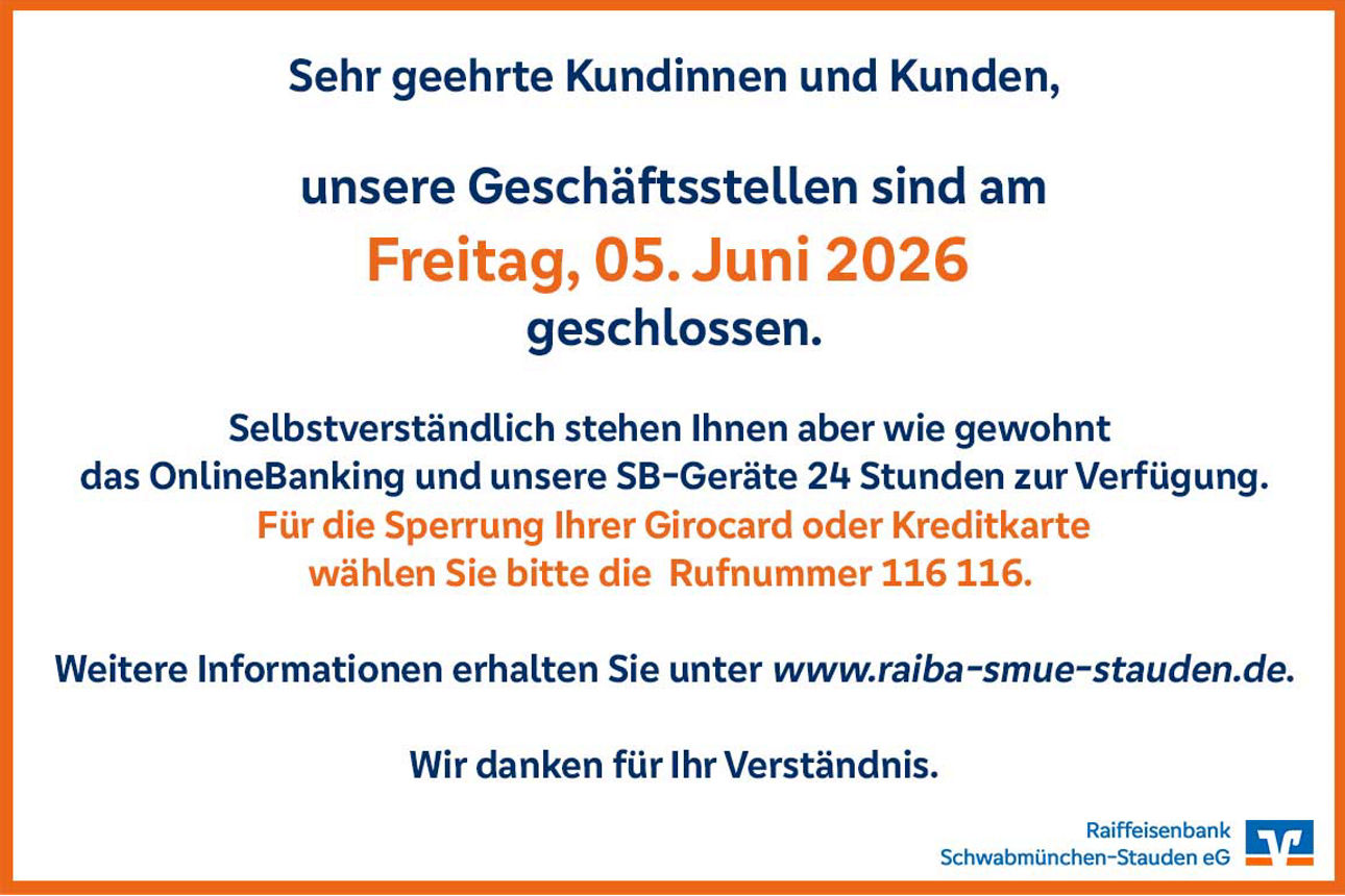 Informationen zu besonderen Öffnungszeiten
