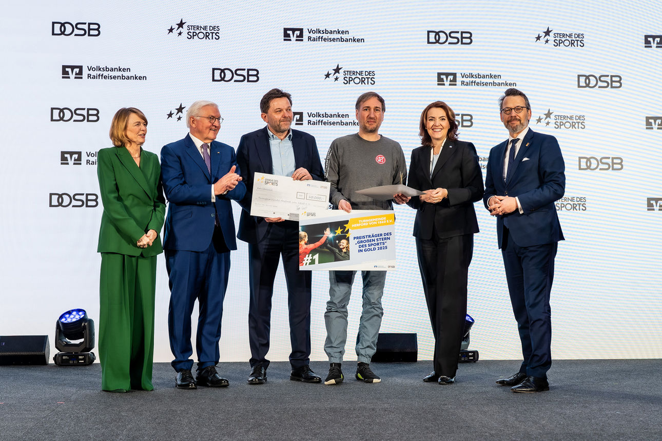 Die TG Herford wird mit dem Großen Stern des Sports in Gold ausgezeichnet. Copyright: © BVR / DOSB