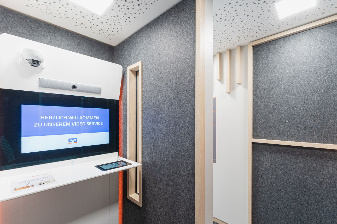 Innenansicht der Videokabine in Burlafingen