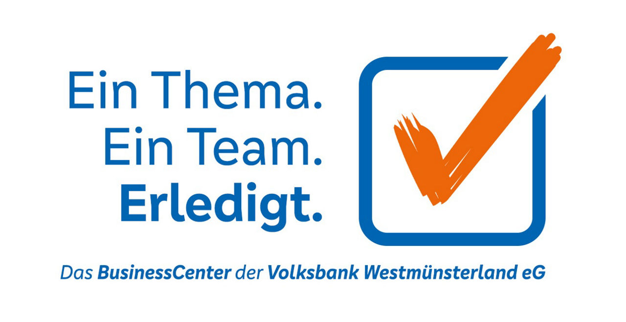 Schriftzug Ein Thema. Ein Team. Erledigt.