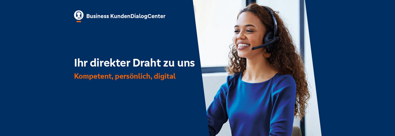 Freundliche Mitarbeiterin im Business KundenDialogCenter