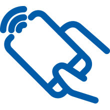 Grafische Abbildung mit Handy kontaktlos bezahlen