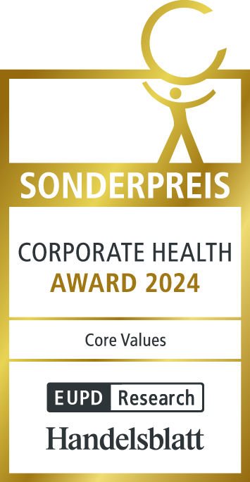 Auszeichung: Corporate Health Award 2024 in der Kategorie Core Values