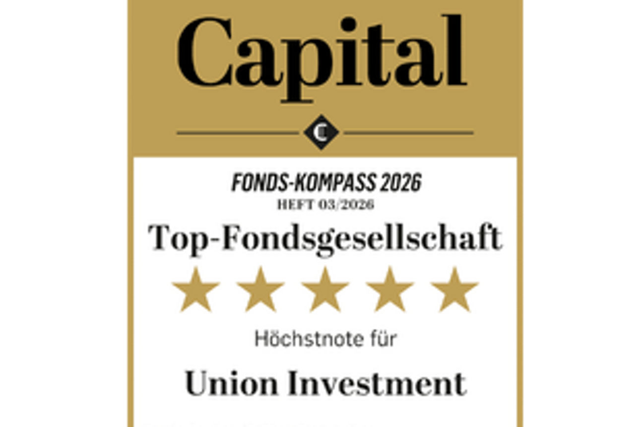 Capital-Auszeichnung „Top-Fondsgesellschaft“ – Höchstnote für Union Investment