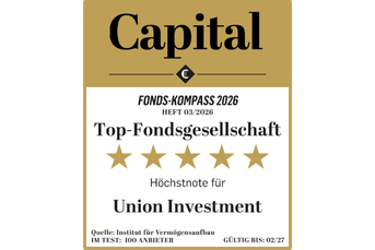Die Union Investment wurde zur Top-Fondsgesellschaft ausgezeichnet.