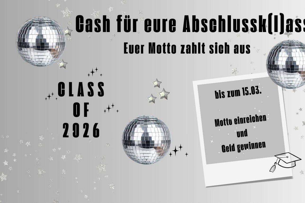 Titelbild Cash für eure Abschlussklasse 2026
