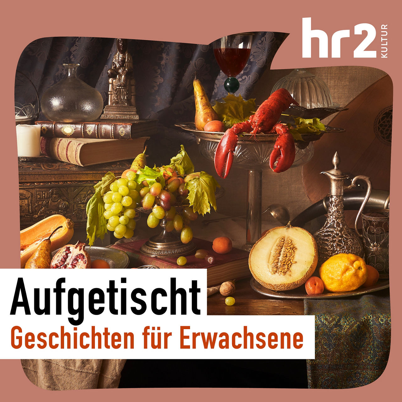 Mittelalterliches Bildmotiv Tisch gefüllt mit Speisen und Getränken 