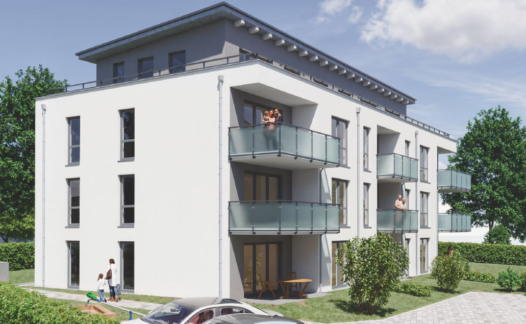 Neubau-Projekt CityLife Haus C, unverbindliche Darstellung aus der Sicht des Illustrators