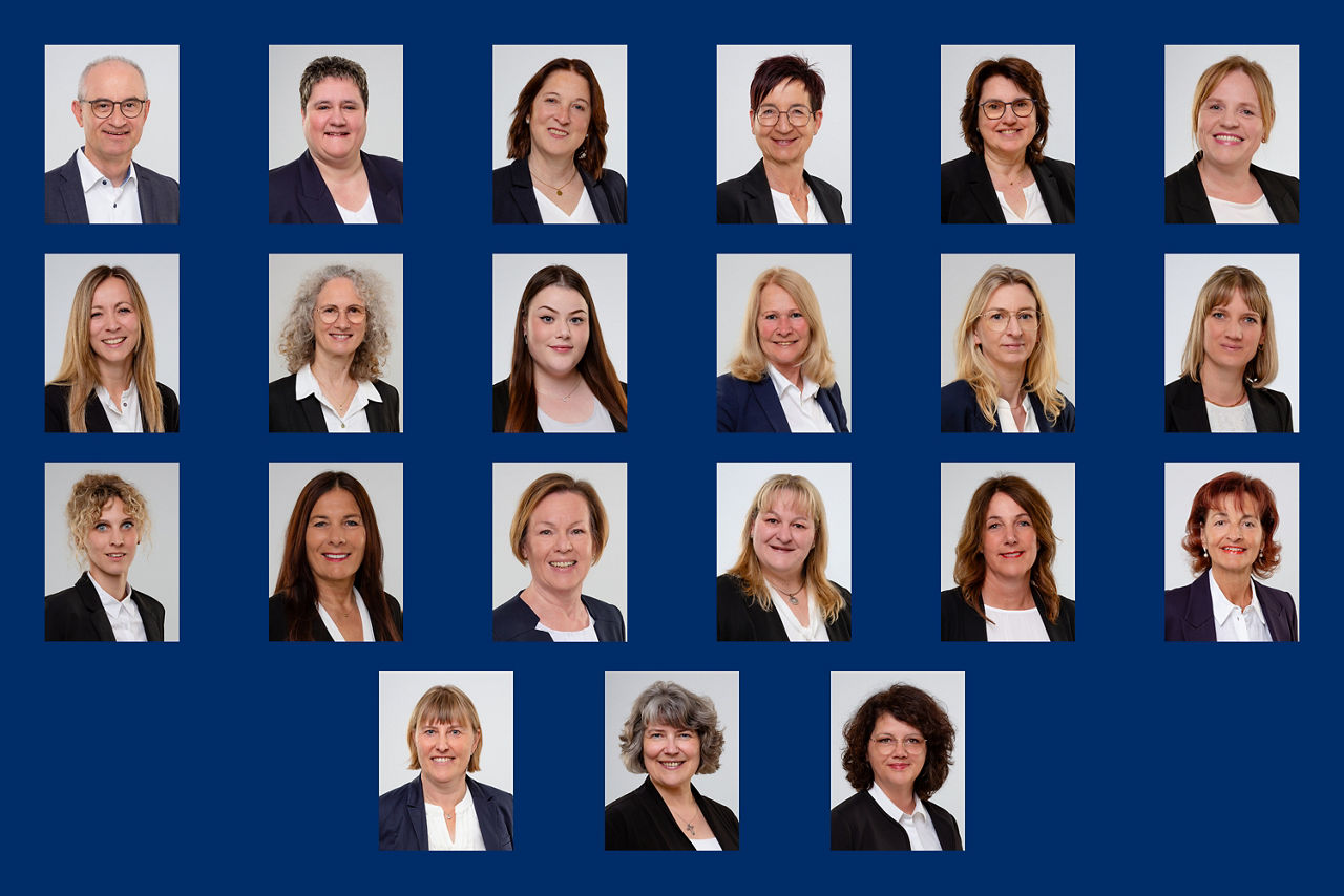 Collage Team MitgliederService der VR Bank Kitzingen eG