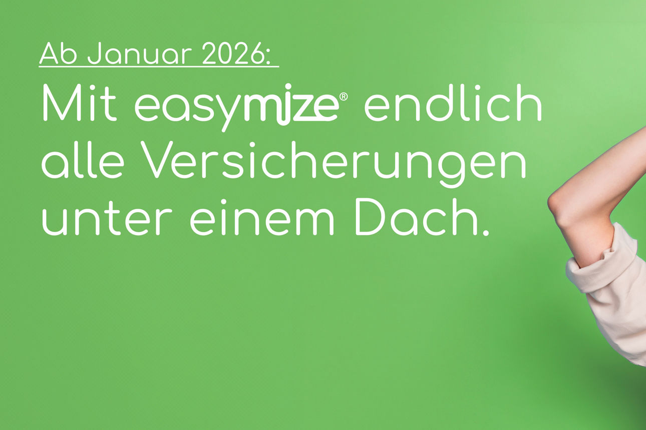 Ab Januar 2026 endlich alle Versicherungen unter einem Dach – mit easymize