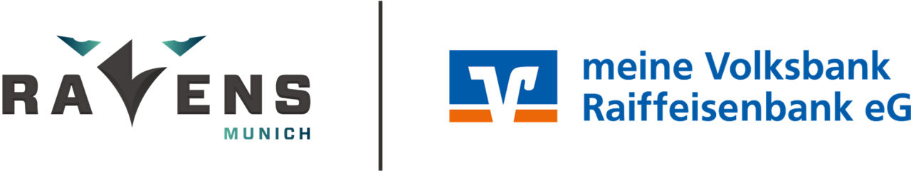 Logo meine Volksbank Raiffeisenbank x Munich Ravens