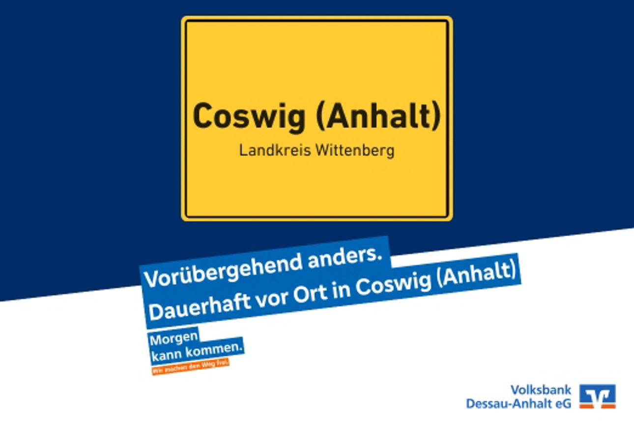 Ortsschild Coswig (Anhalt)