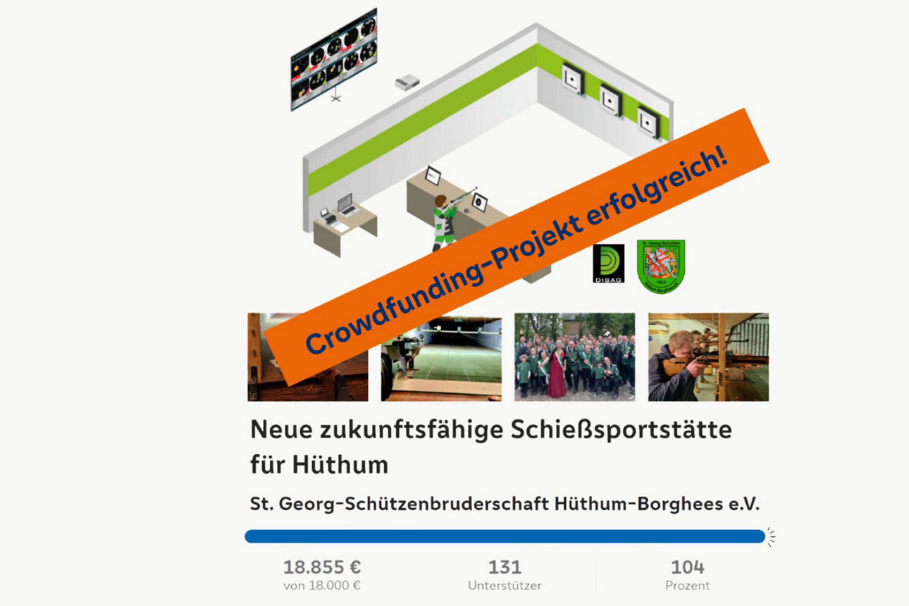 Grafik erfolgreiche Crowdfunding-Kampagne Schießanlage Hüthum
