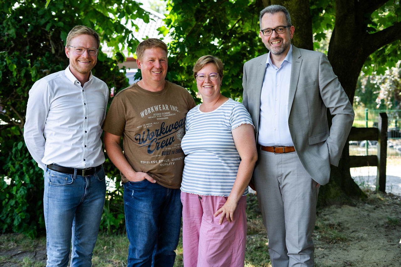 v. l. n. r.: Haue Matthies, Peter Mindrup, Janina Mindrup und Martin Herbers