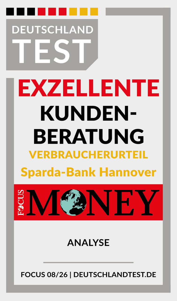 Ein Siegel von Focus Money mit dem Text "Exzellente Kundenberatung"