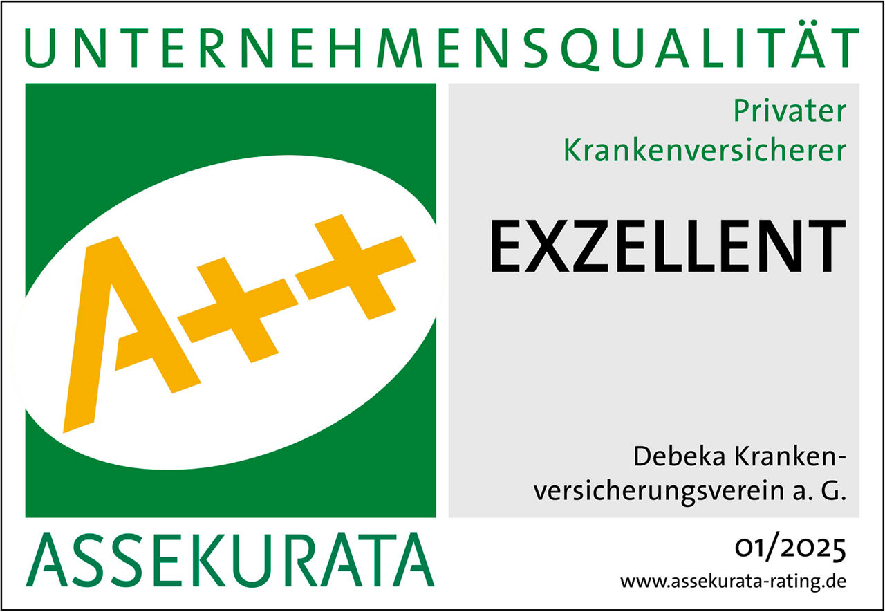 Testsiegel ASSEKURATA Private Krankenversicherung Exzellent 01/2025