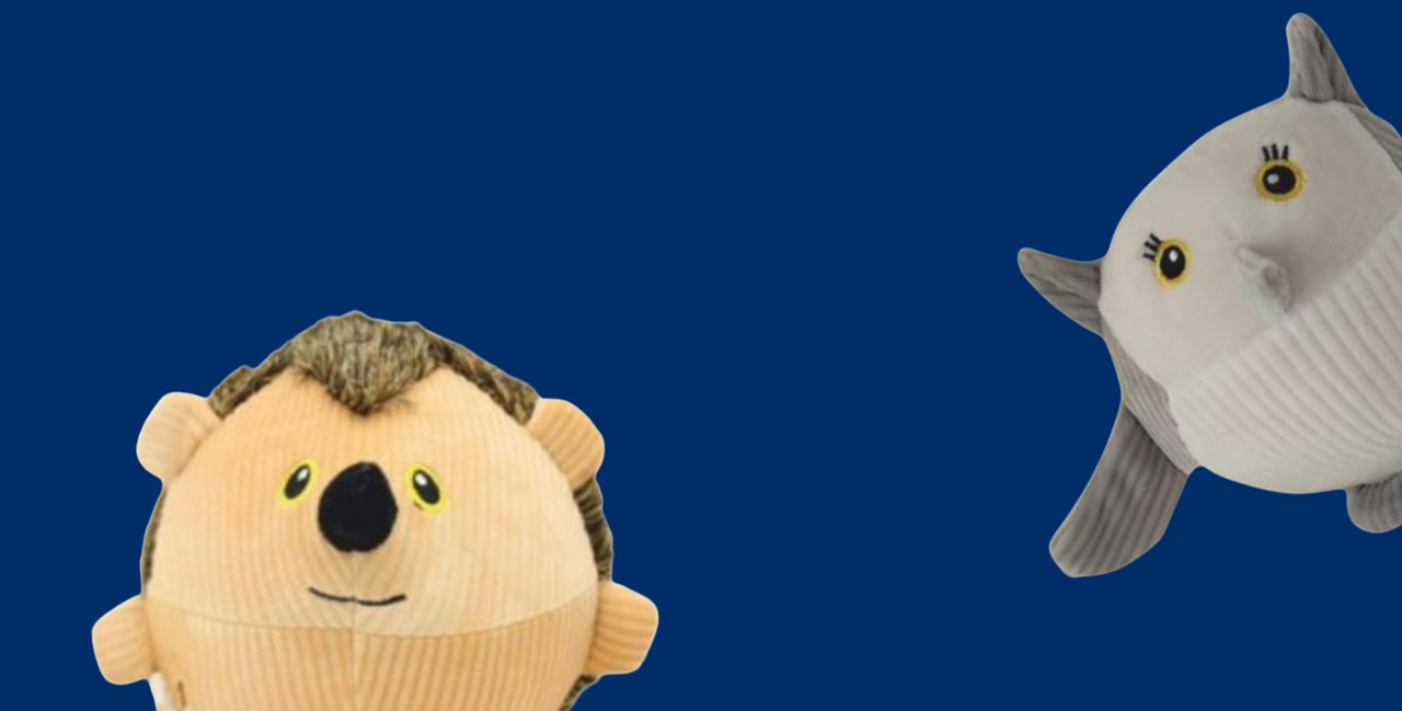 Plüschtiere Knuffs, Eule und Igel