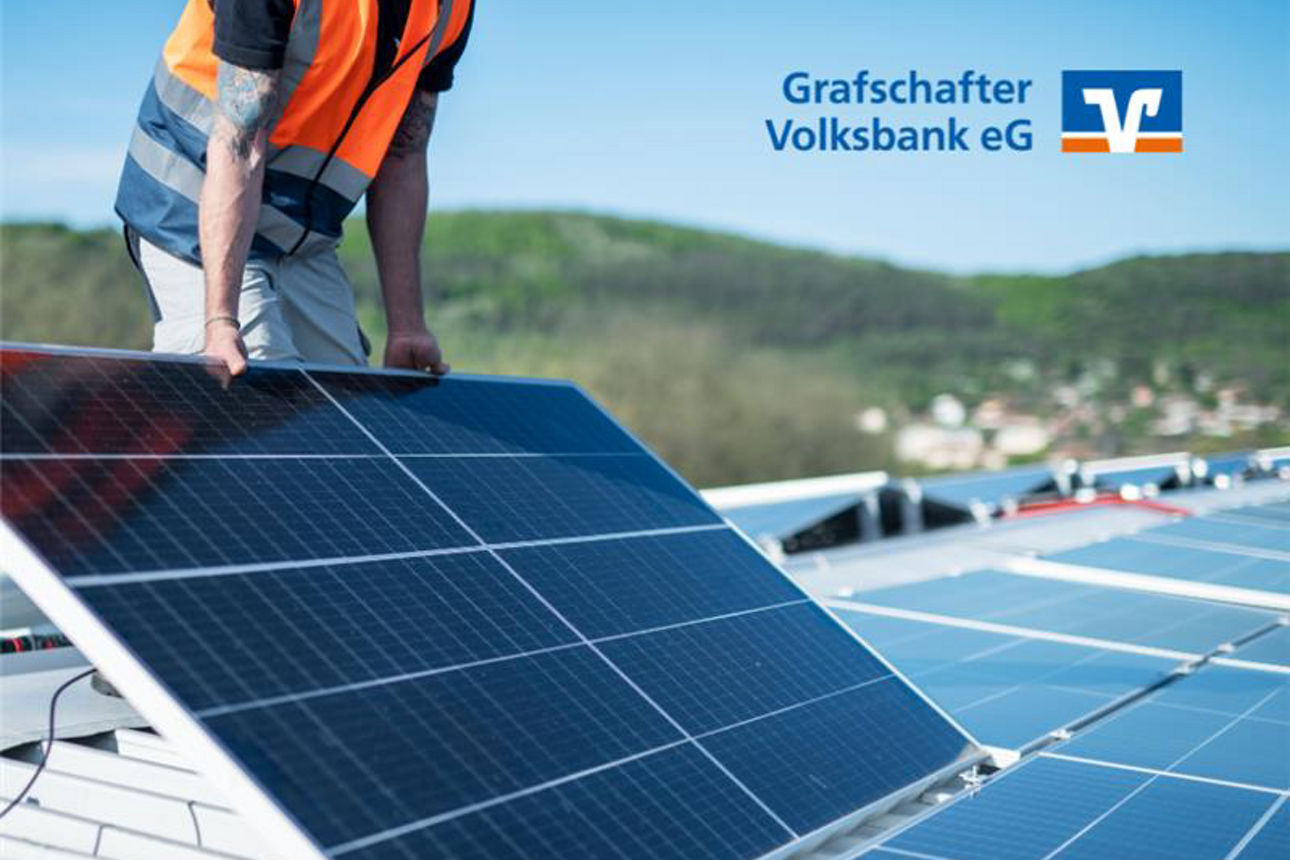 Solarpanel wird eingebaut