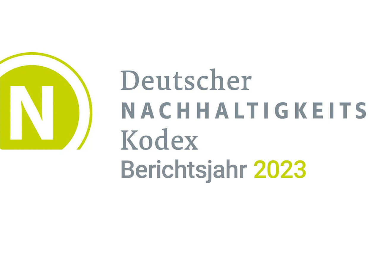 Logo des Deutschen Nachhaltigkeitskodex mit der Ergänzung des Berichtsjahres 2023