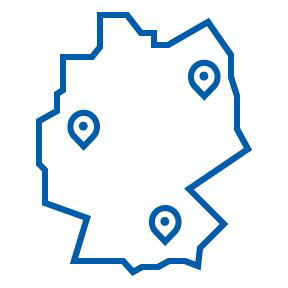 Icon Deutschlandkarte mit markierten Orten