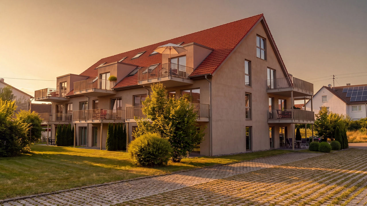 Luftaufnahme von Haisterkirch mit Kirche, Wohnhäusern, Straßen sowie weitläufigen Feldern und Wäldern in der Umgebung.