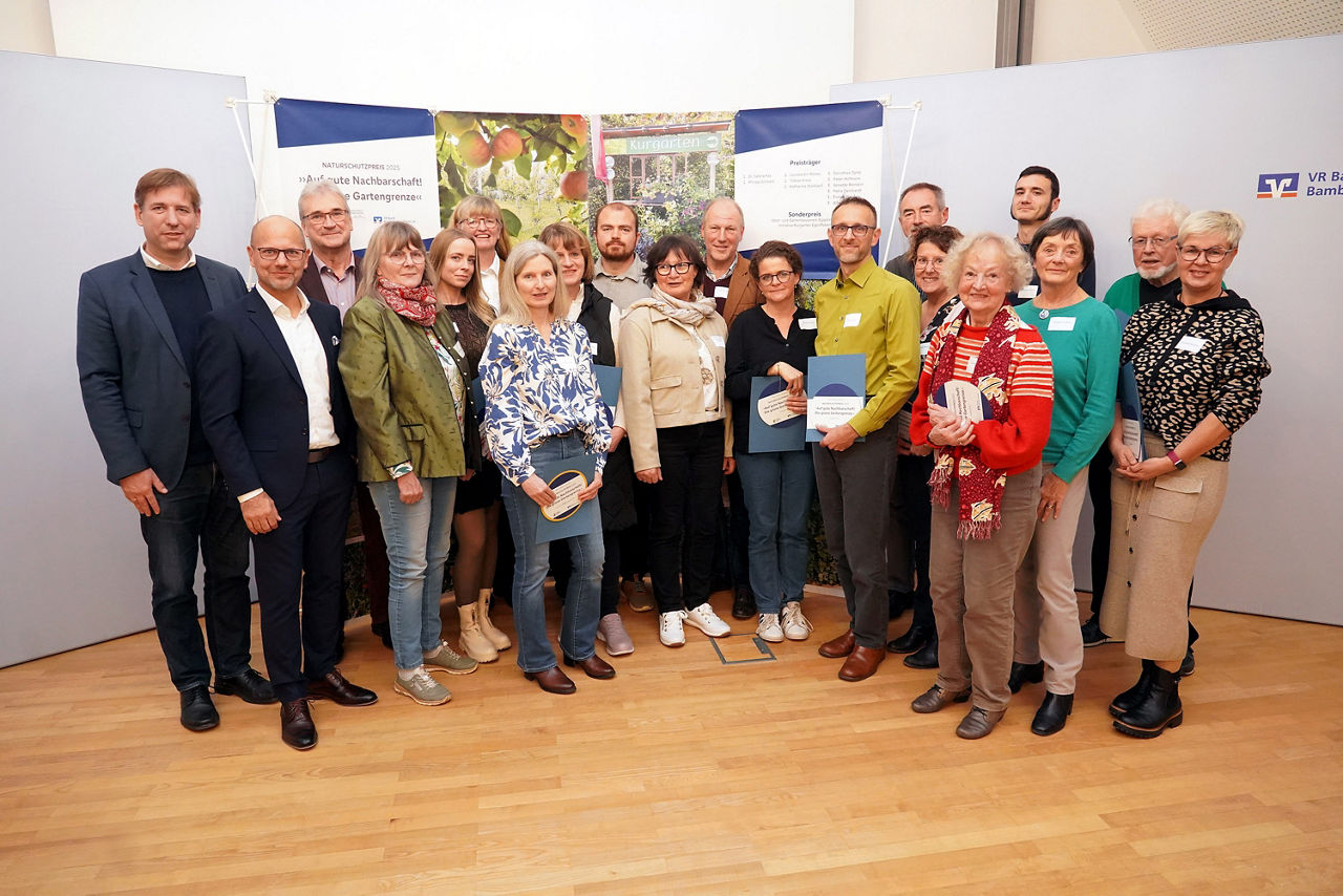 Die Preisträgerinnen und Preisträger des Naturschutzpreises 2025 sowie der Crowdfunding-Nachhaltigkeitsprojekte