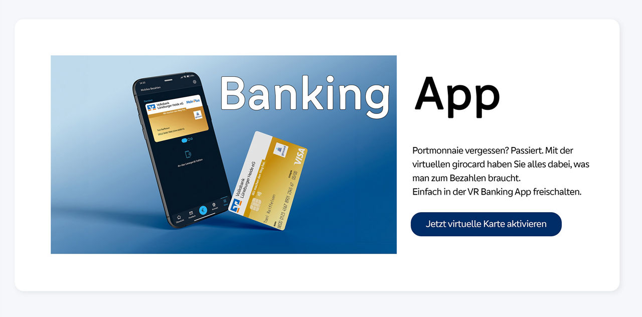 Digitale Karte in der Banking App freischalten