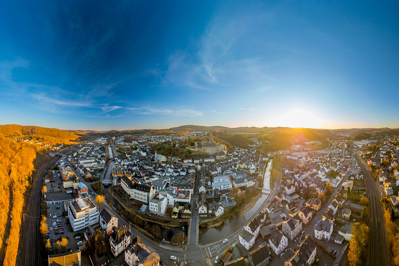 Blick auf Dillenburg aus der Vogelperspektive