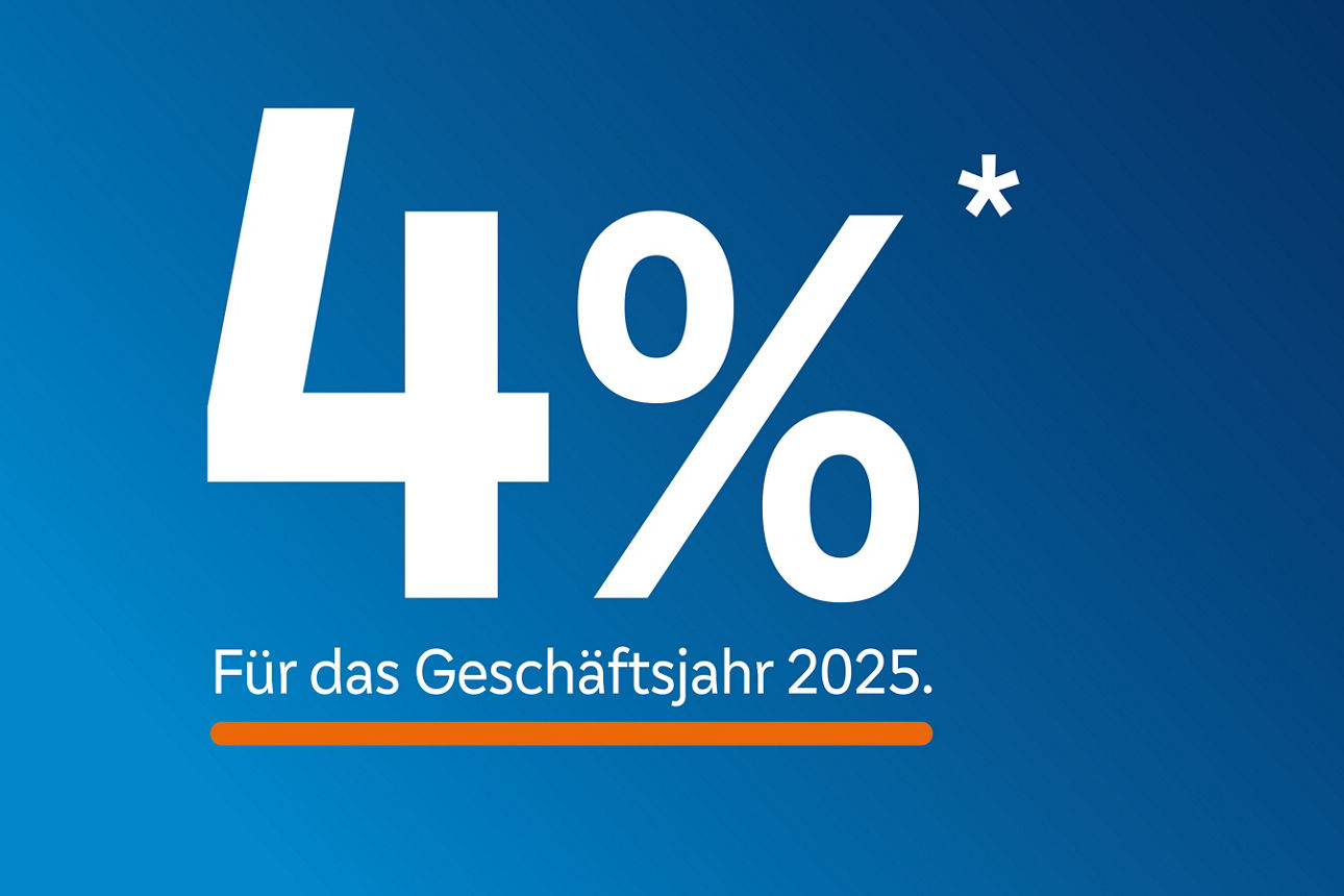 4 % Dividende für unsere Mitglieder