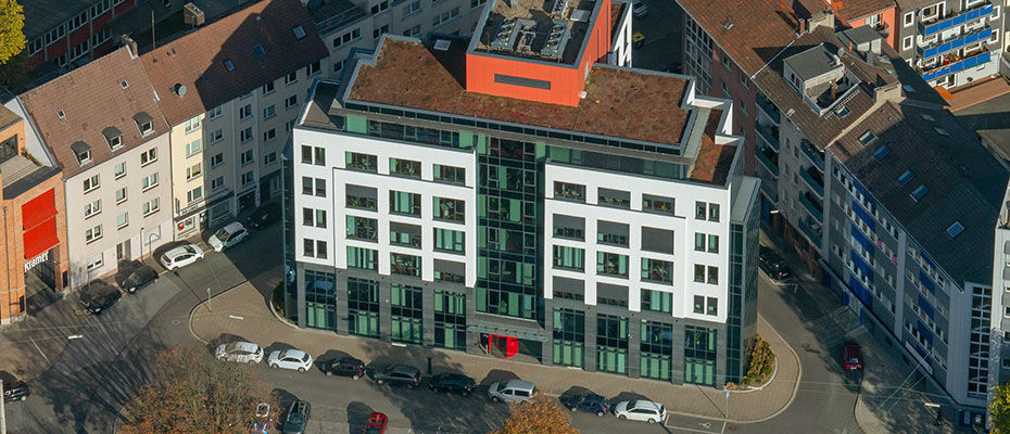 Luftaufnahme des Hauptsitzes in Dortmund