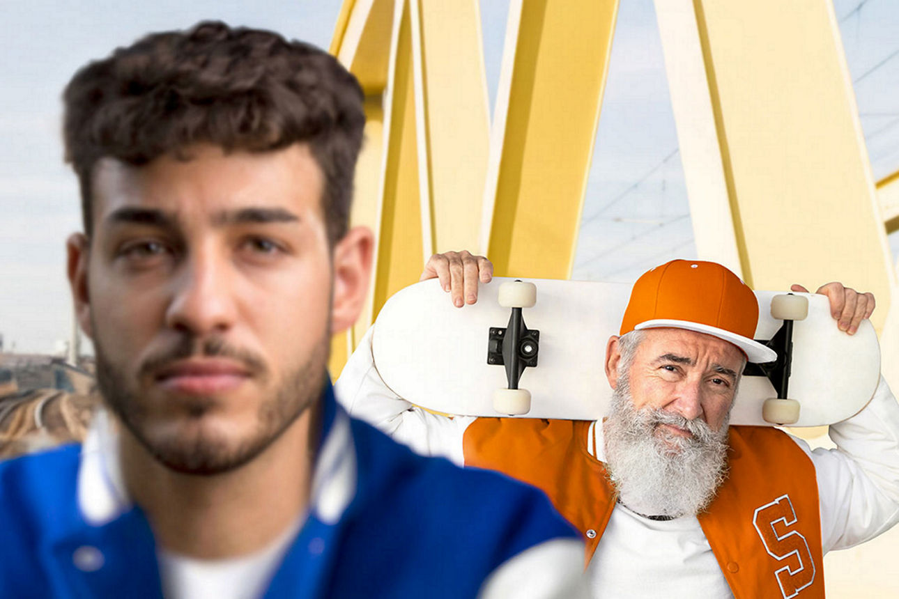 Foto Alter und junger Mann
