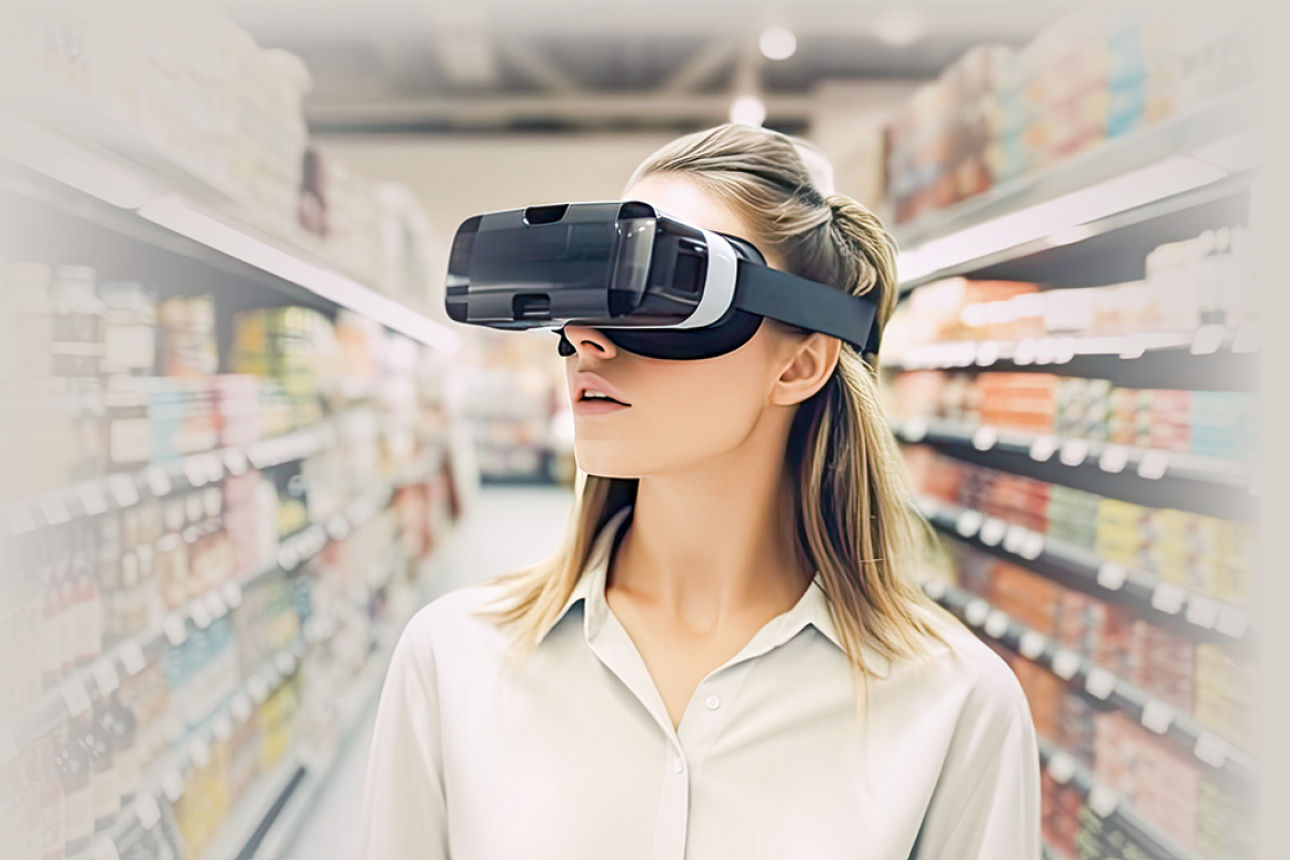 Angebotsentwicklung mit Kund*innen - Frau mit VR-Brille