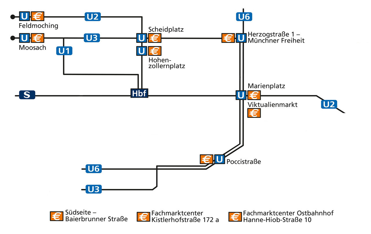 U-Bahn-Netz Geldautomaten