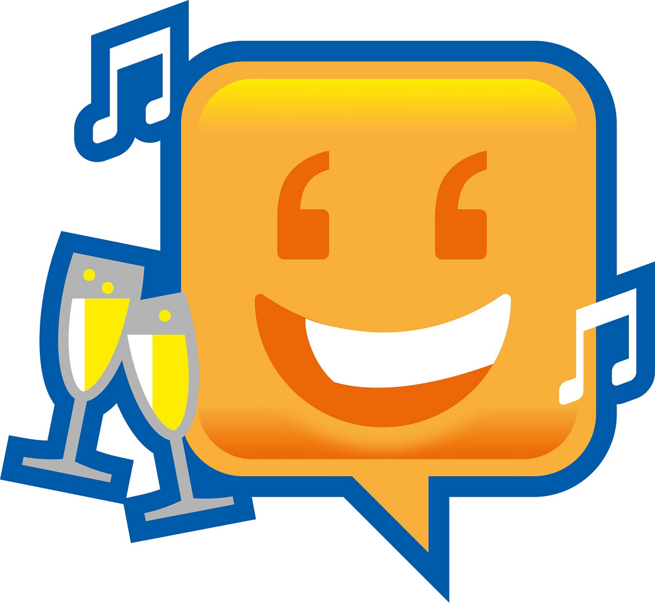 Emoji zum Thema Feiern mit zwei Sektgläsern
