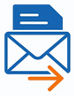 Symbol eines Briefumschlags mit Dokument – für die Bewerbung per E-Mail oder Post