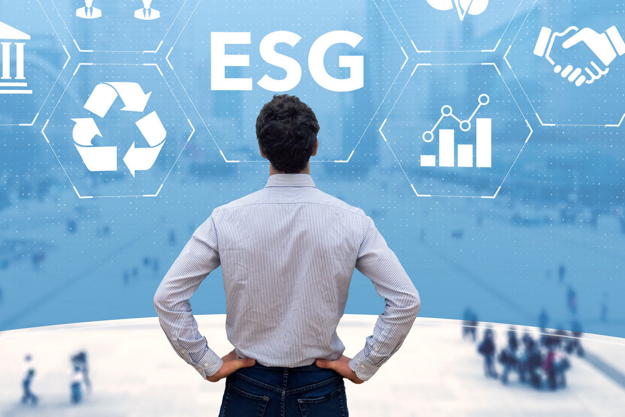 ESG Themen auf einem Montitor