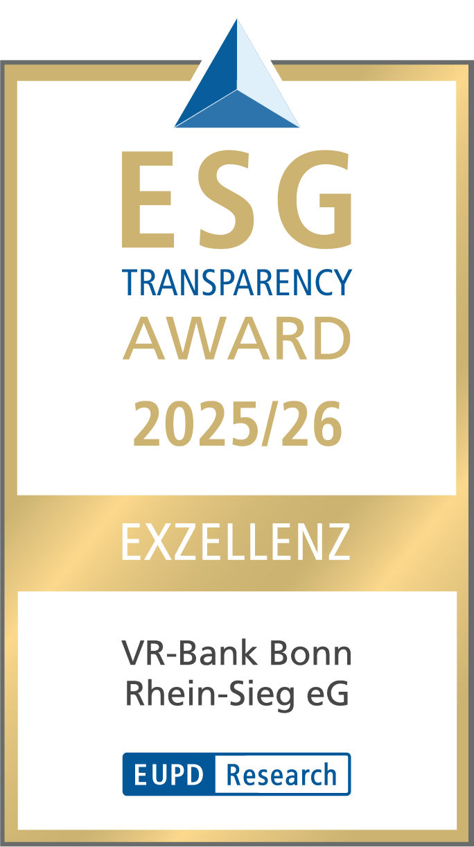 ESG Transparency AWARD 2025/26 Exzellenz für die VR-Bank Bonn Rhein-Sieg eG