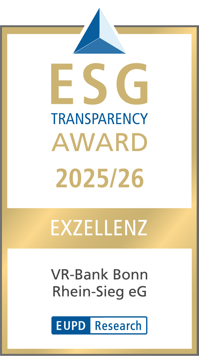 ESG Transparency AWARD 2025/26 Exzellenz für die VR-Bank Bonn Rhein-Sieg eG